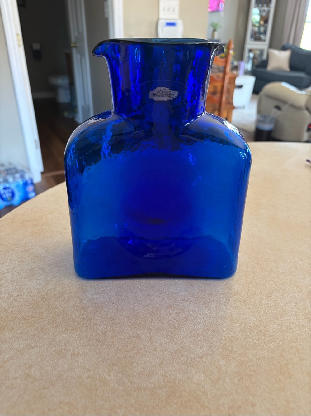 Handblown Cobalt Blue Glass Vase - Unbranded